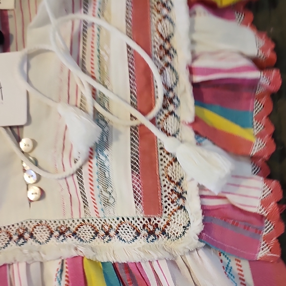 Colorful Striped Ruffle Blouse - Picture 4 of 7